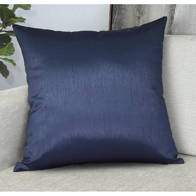 Ensemble de 2 taies décoratives en soie synthétique 24 x 24 pouces, bleu marine, Marine