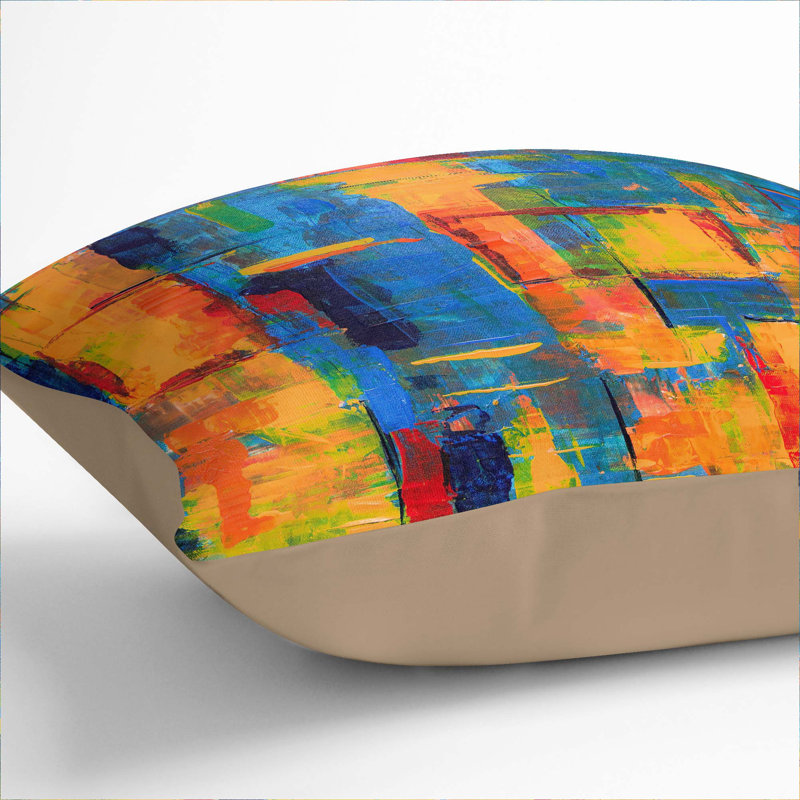Abstract Square Throw Cushion, Stone, 55 x 55 cm