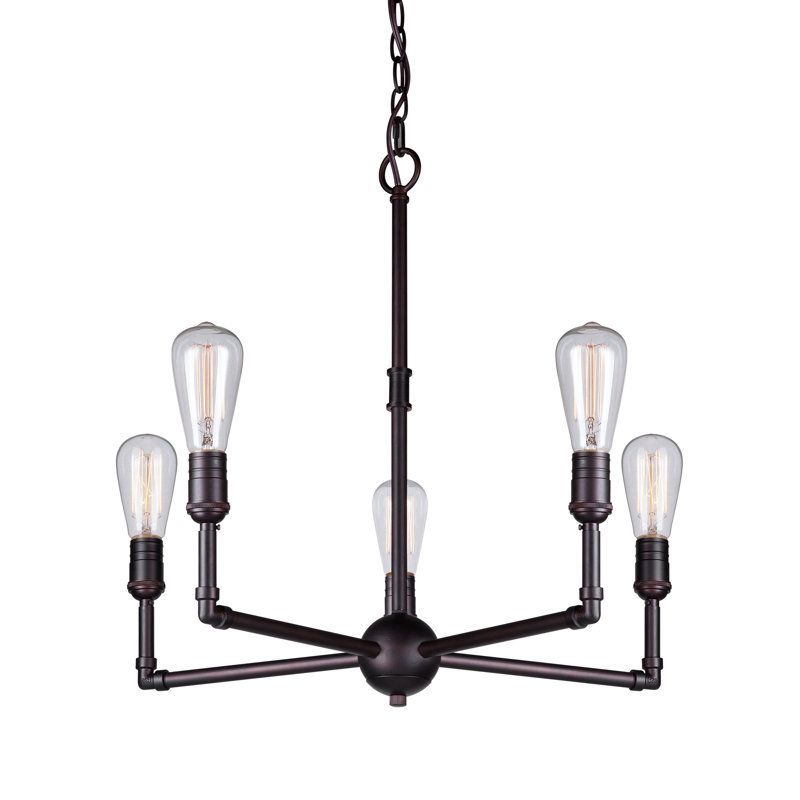 Lustree 5 lumières façon bougie/classique Kohlmeier, Bronze antique