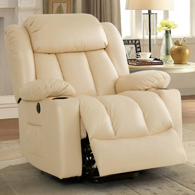 Daqwane 35.5W Dual Electric Power Lift Recliner Chair, Massage & Heat for Elderly, Lie Flat 180 Degrees Hokku Designs Upholstery Color: Beige