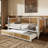 Traditional Style Rattan Daybed With Trundle For Limited Space, Guest Room, No Box Spring Needed-983286692