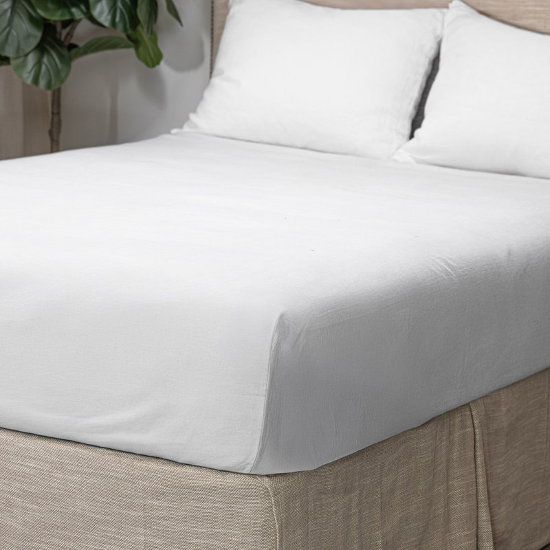 Box Spring Cover, Linen, California King, White