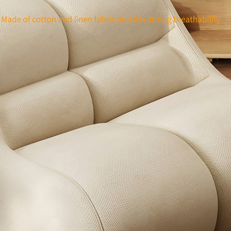 Chaise de loisir légère en bois massif de style luxueux, Beige