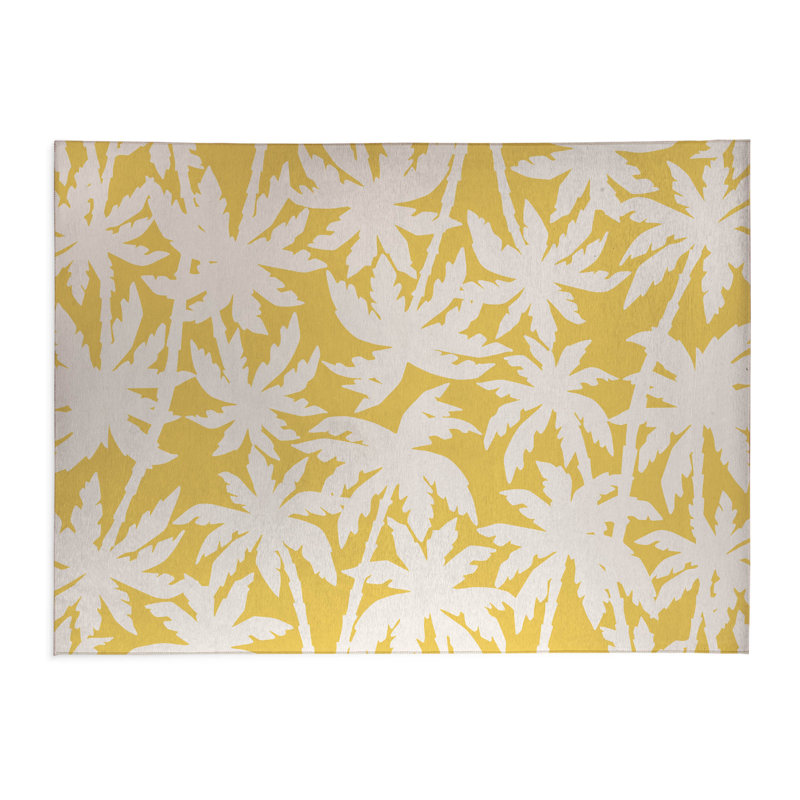 California Dreaming Decorative Outdoor Area Rug, Rectangle 5' x 7', Sunshine Yellow
