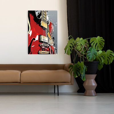 Vibrant Red Electric Abstract Contemporary Wall Art
