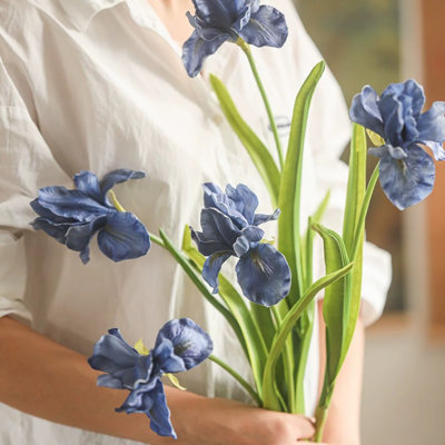 Fleur d'iris de soie 22 po de haut