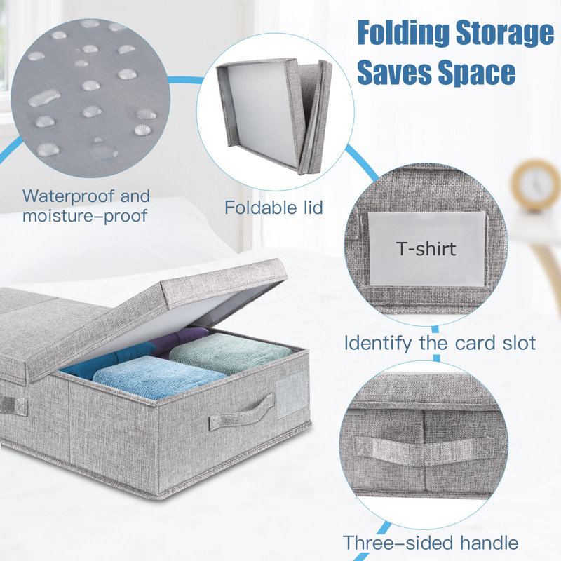 Underbed Storage Containers 3 Pack, Large Under Bed Storage Bins With Lids, Foldable Sturdy Under The Bed Storage Drawer