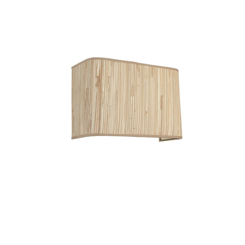 Lampe murale élégante avec corps en métal et capuchon en bambou, 7,9 po x 11,8 po x 5,9 po | Douille E27, 40 W maximum | Certifié IP20 | Solution d'éclairage élégante pour le salon, la chambre à coucher et les espaces de bureau