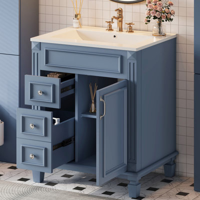 Meuble-lavabo 24 po avec comptoir en céramique