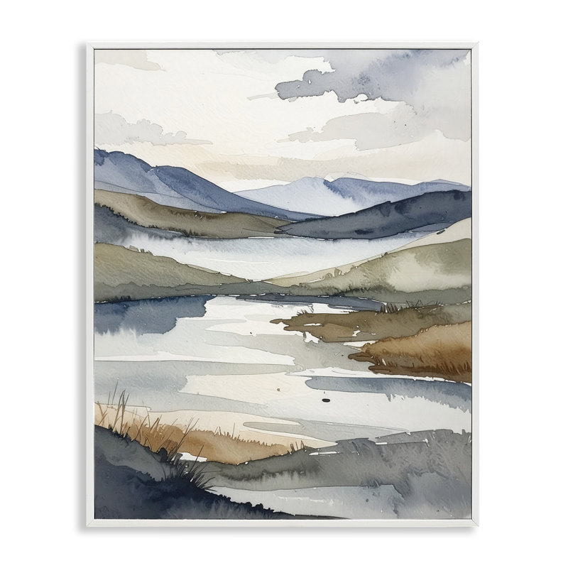 Giclée encadrée «Flow Of Water Pond», conception par Alonza Saunders, Encadrement giclée blanc côtier, H 20 po x l 16 po