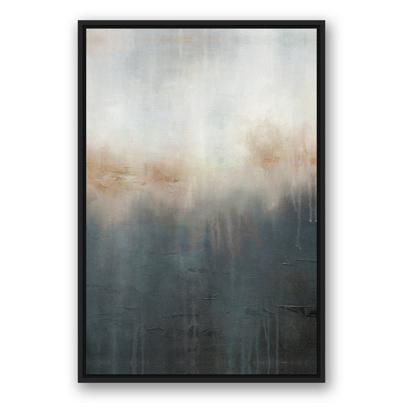 Sand And Water Floating Framed Canvas, 37.75" H x 25.75" W x 1.75" D, Black Floater Frame