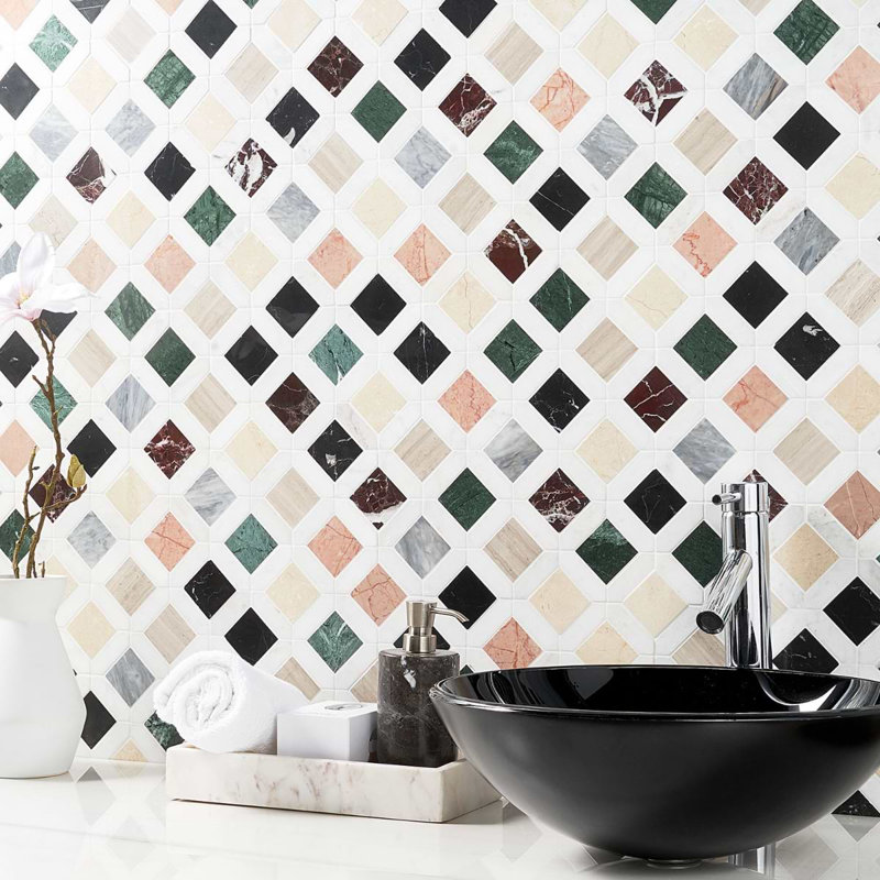 Nola 2x2 Polished Marble Mosaic Tile