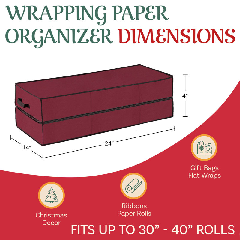 Rolling Gift Wrap Storage Bag, Rouge