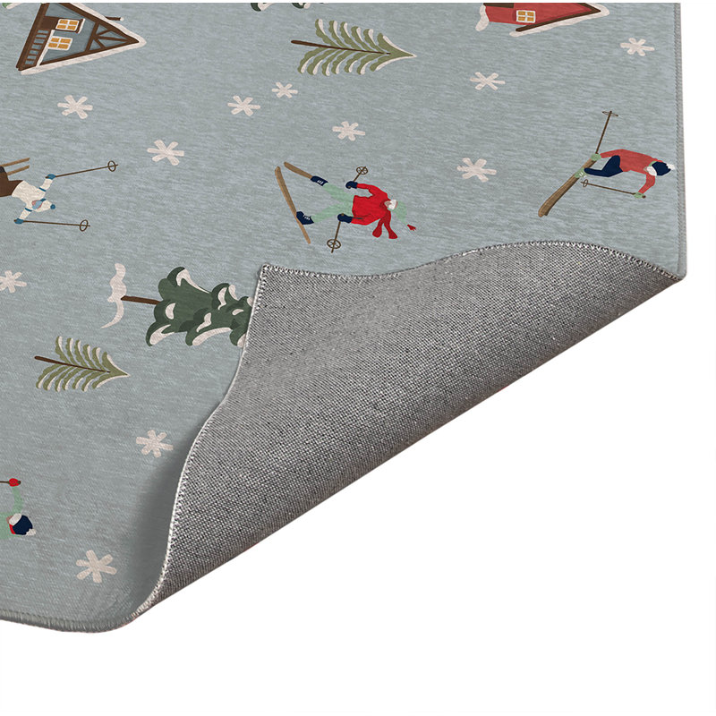 Tapis de cuisine Downhill, Bleu, Rectangle 5 pi x 7 pi