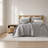 3-Piece Queen Linen Garment Washed Quilt Set,Gray-136327763
