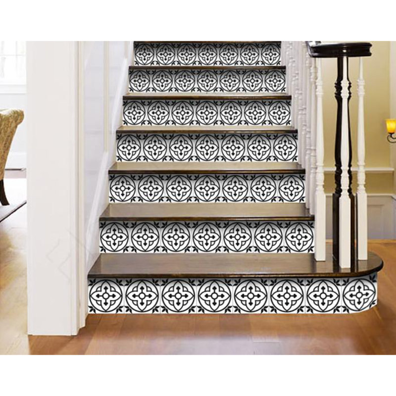 Carreau de mosaïque auto-adhésif en vinyle 4 po x 4 po, Blanc / gris