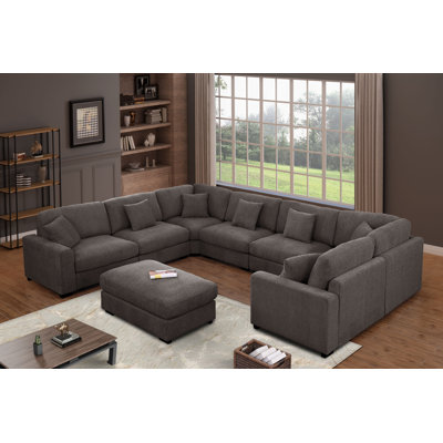 Chenille Modular 11-piece Large Corner Sectional