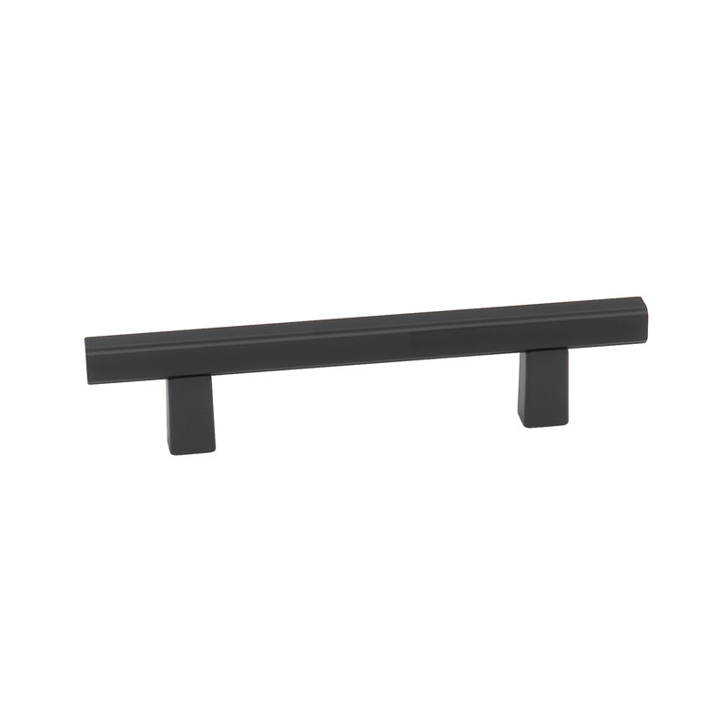 Poignée barre / poignée Quadrato, Nickel mat / noir mat, 3.5"