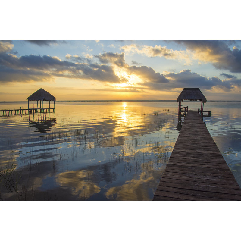 Bacalar Sunrise by Camp - Wrapped Canvas Print, 30cm H x 46cm W