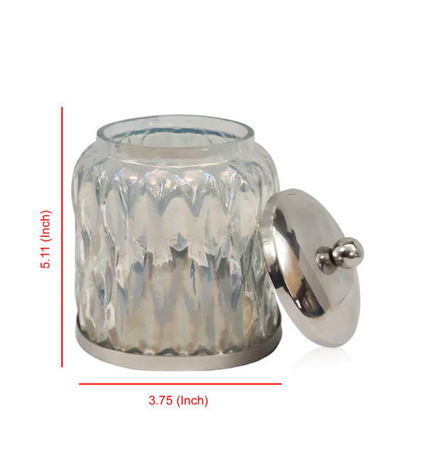 Savoie Rainbow Cotton Swab Bathroom Vanity Glass Storage Jar