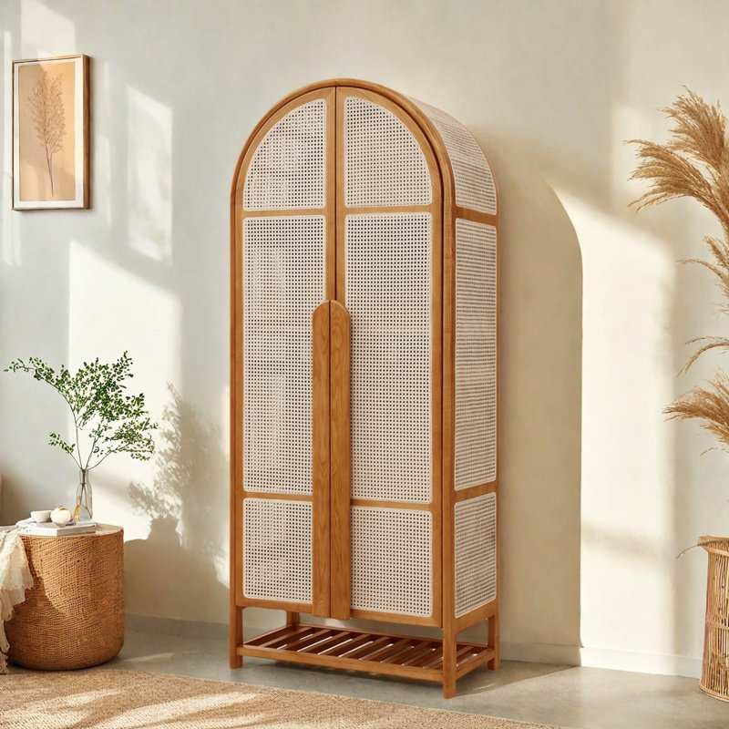 Armoire simple et rétro en bois massif, Cerisier
