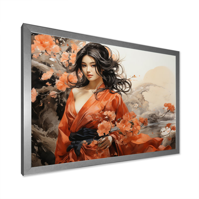 Asian Asian Beauty II - imprimé, H 24 po x l 32 po x P 1 po, Cadre photo argenté