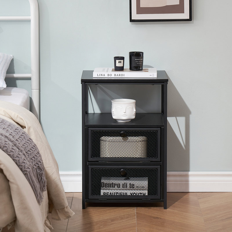 Kempst Steel Piece Bedroom Set, Full, Black
