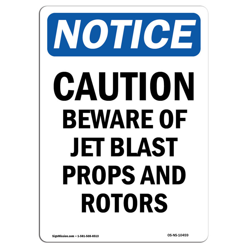 Osha - panneau «Attention aux méfaits de Jet Blast»