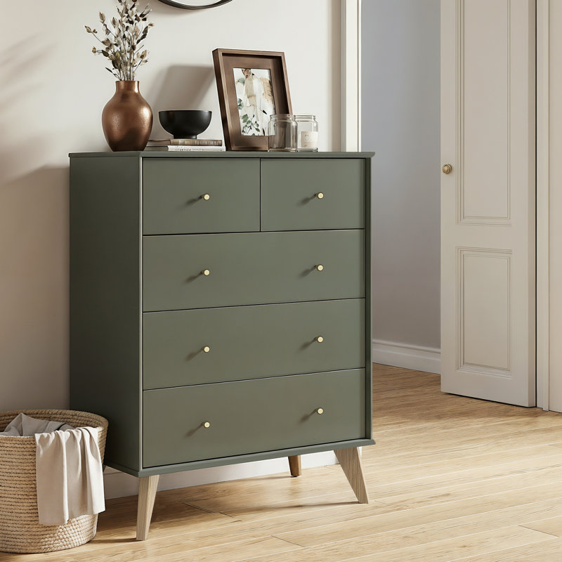 Abby 5 Drawer Chest, Kale Green