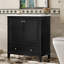 Meuble-lavabo 30 po avec lavabo, armoire de salle de bain multifonctionnelle avec portes et tiroir, cadre solide et panneau de fibres à densité moyenne, noir-76144587