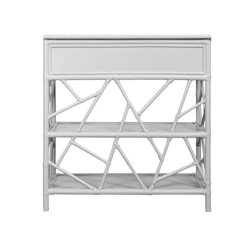 End Table with Storage, White