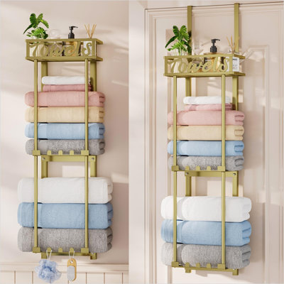 27 cm Steel Over-the-Door and Wall Mounted Towel Rack