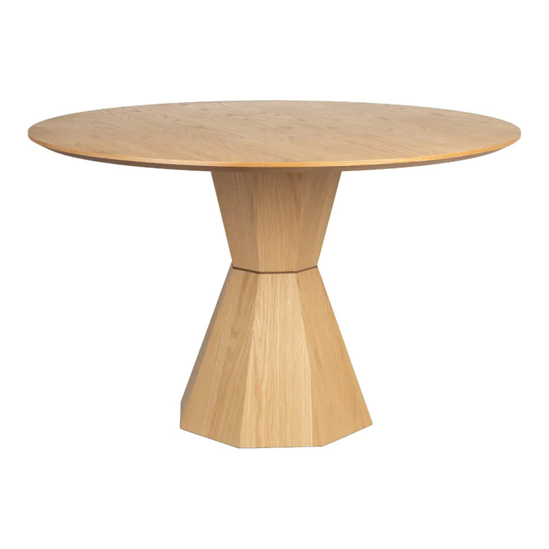 Lotus Oak Round Solid Wood Dining Table