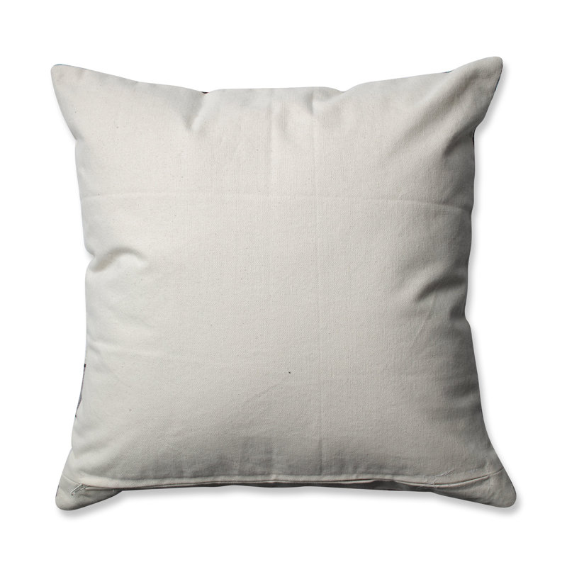 16.5" Gray Orange Cream Embroidered Polyester Throw Pillow