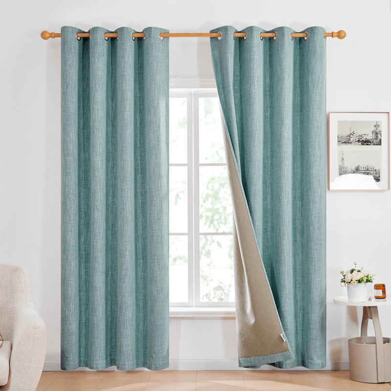 Milay Blackout Grommet Curtain Panel, 52" W x 72" L, Green