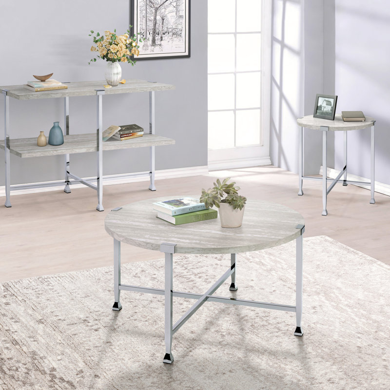 Table en chêne blanc avec tablette, rendant votre espace de vie plus fonctionnel et offrant un espace de rangement supplémentaire.