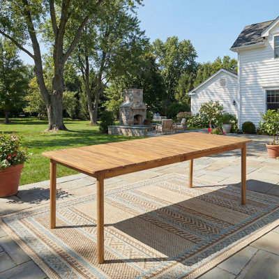 Table de salle à manger en bois d'acacia naturel pour des réunions spacieuses