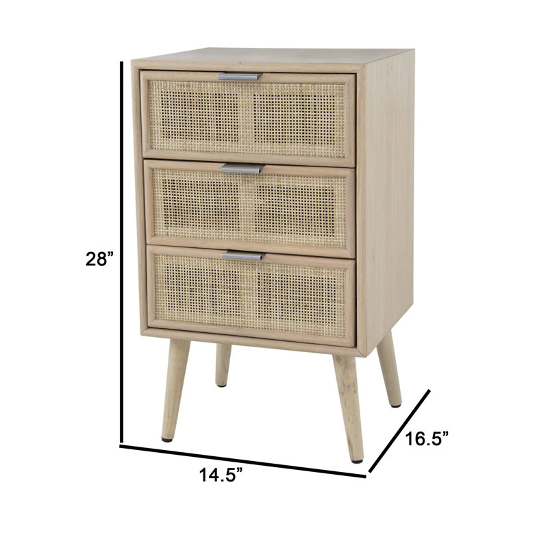 Commode 3 tiroirs l 14,5 po Bianco, Brun