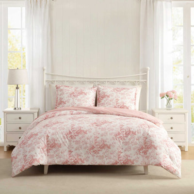Laura Ashley Toile Delight Cotton Pink Comforter Set