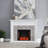 Hebbington Tiled Fireplace with Chevron Marble Tile