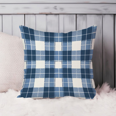  Abstract Blue Plaid Pattern IV Modern