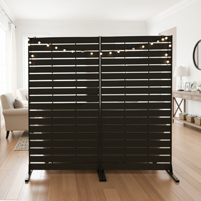 Set of 2 72"H Freestanding Outdoor Privacy Fence Screen Decorative Outdoor Divider for Patio Garden Pool by XIYUYEU