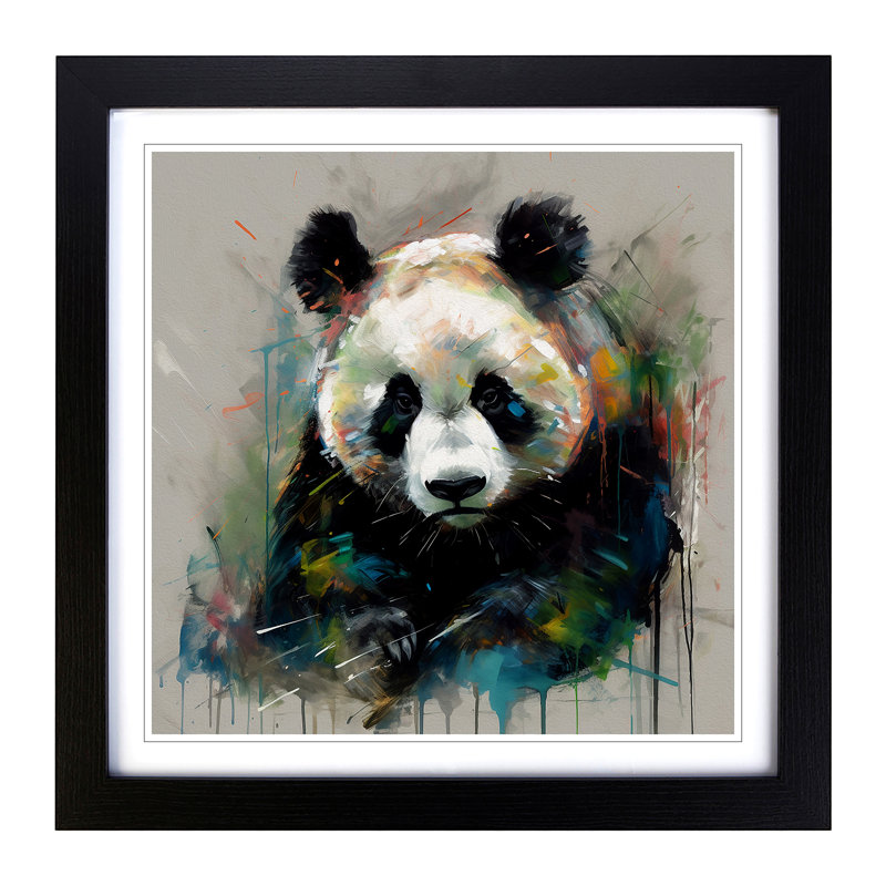 PandaNo.3 - Framed Print, Black