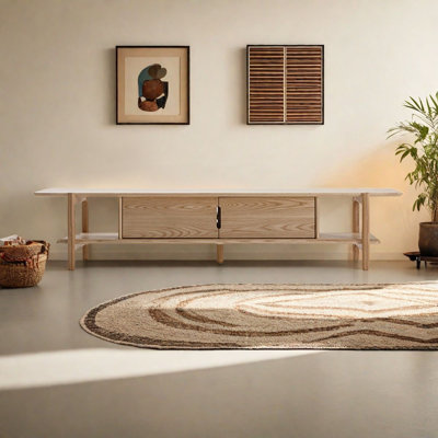 Japanese style solid wood TV stand