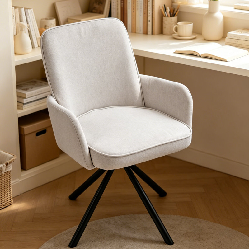 Upholstered Swivel Accent Chair, Beige