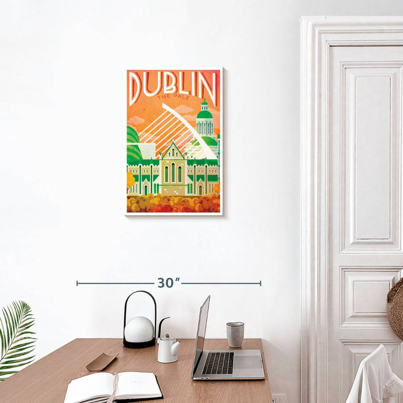 Affiche rétro de Dublin, Dublin, H 24 po x l 16 po