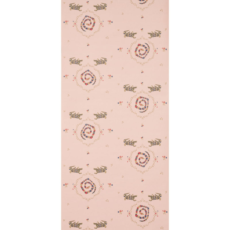 Schumacher x Backdrop Reptilia Wallpaper, Muted Pink