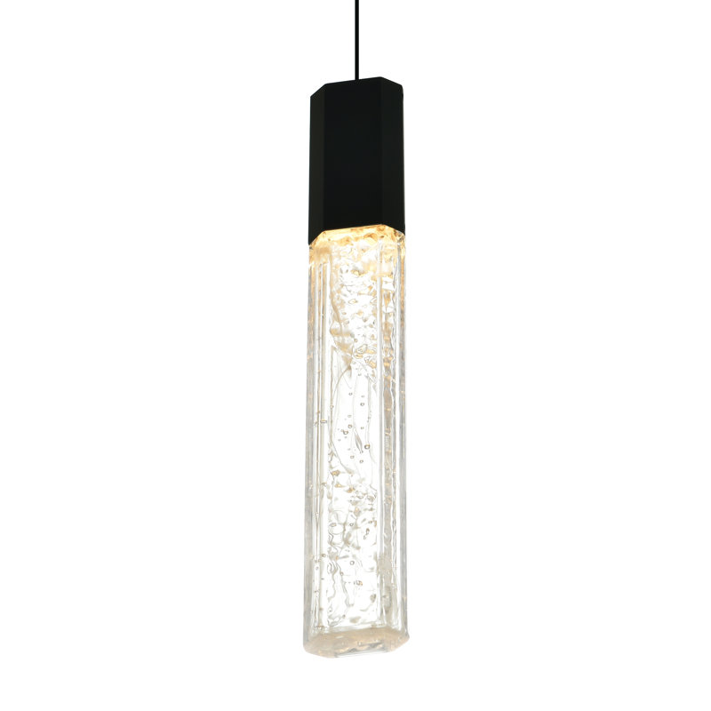 Mini-luminaire suspendu noir à DEL intégré, Noir