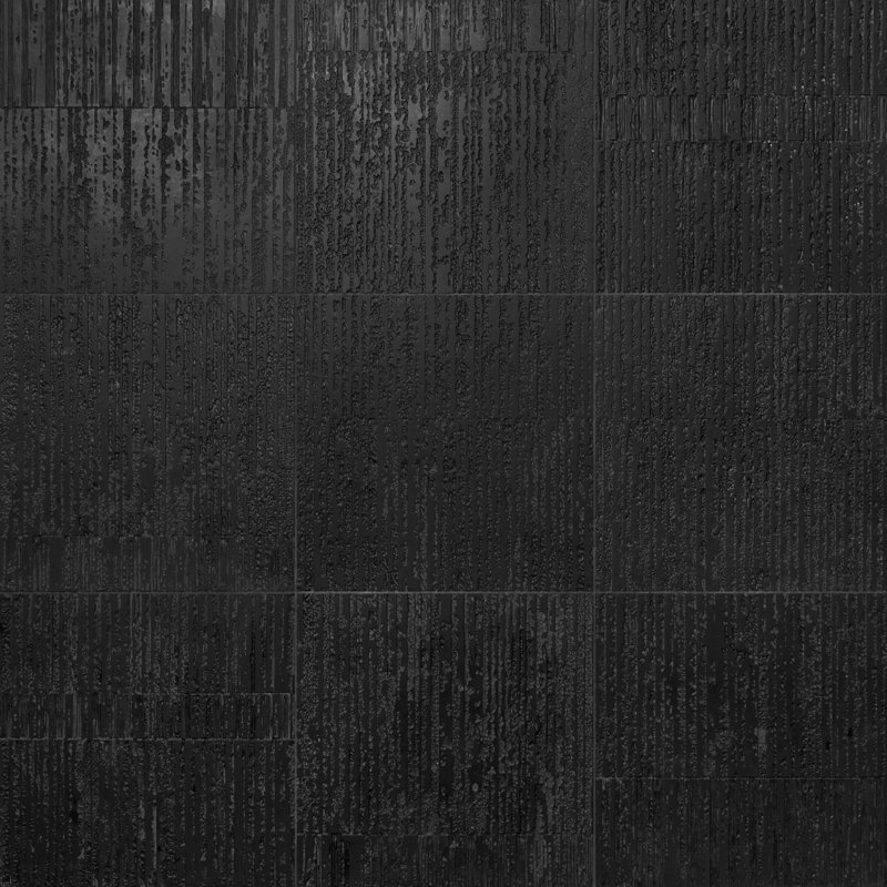 Stretto 16x16 Textured Honed Marble Wall Tile, Black Jade