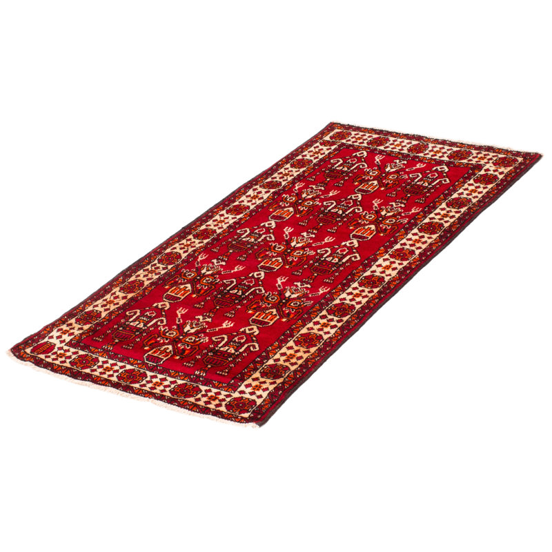 Tapis unique en laine noué à la main de style années 1990 3 pi 2 po x 5 pi 7 po Theron